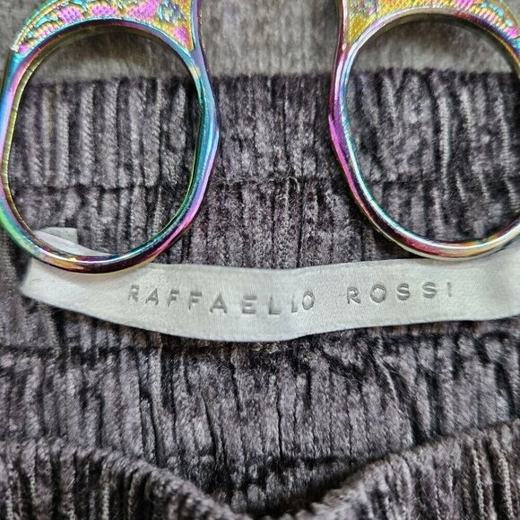 Raffaello Rossi Pants Women 44 L Gray Cropped Wide Leg Microcords Camilla 6/8 O - Picture 3 of 16